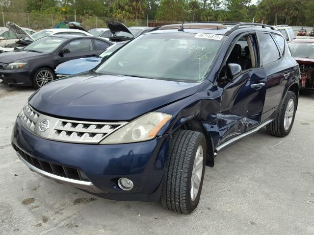 JN8AZ08T66W427539 - 2006 NISSAN MURANO SL BLUE photo 2