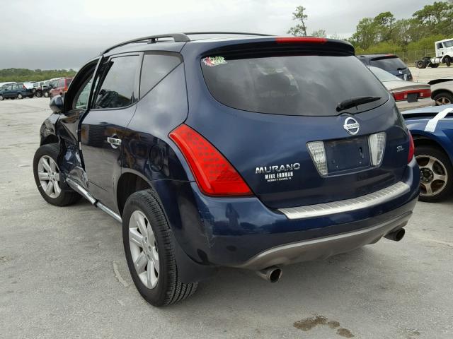 JN8AZ08T66W427539 - 2006 NISSAN MURANO SL BLUE photo 3