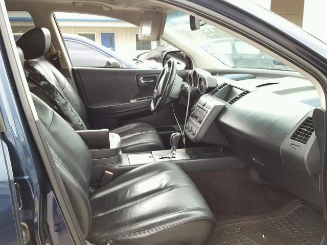 JN8AZ08T66W427539 - 2006 NISSAN MURANO SL BLUE photo 5