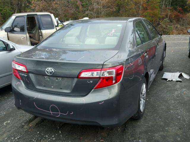 4T4BF1FK3DR300654 - 2013 TOYOTA CAMRY L GRAY photo 4