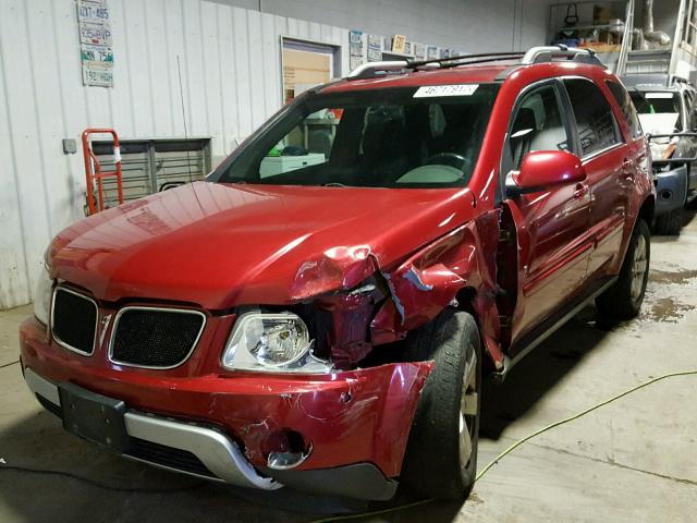 2CKDL63F466046449 - 2006 PONTIAC TORRENT MAROON photo 2