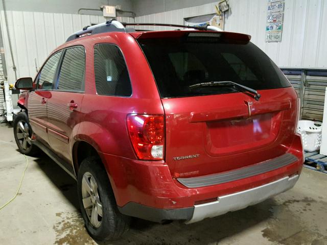 2CKDL63F466046449 - 2006 PONTIAC TORRENT MAROON photo 3