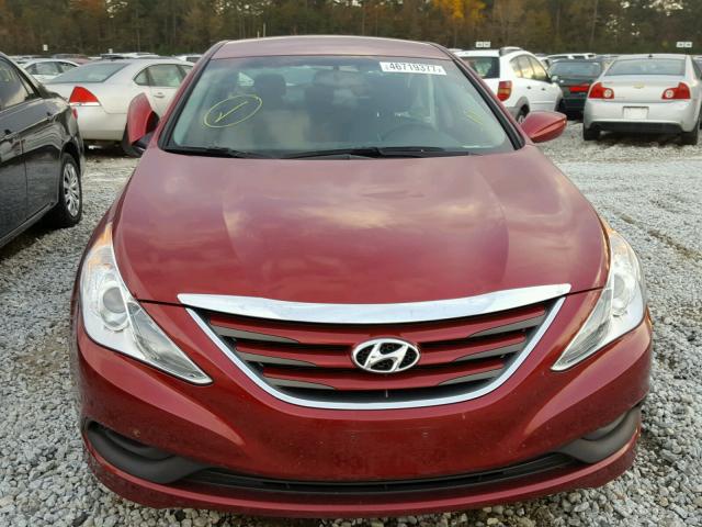 5NPEB4AC8EH893044 - 2014 HYUNDAI SONATA GLS BURGUNDY photo 9