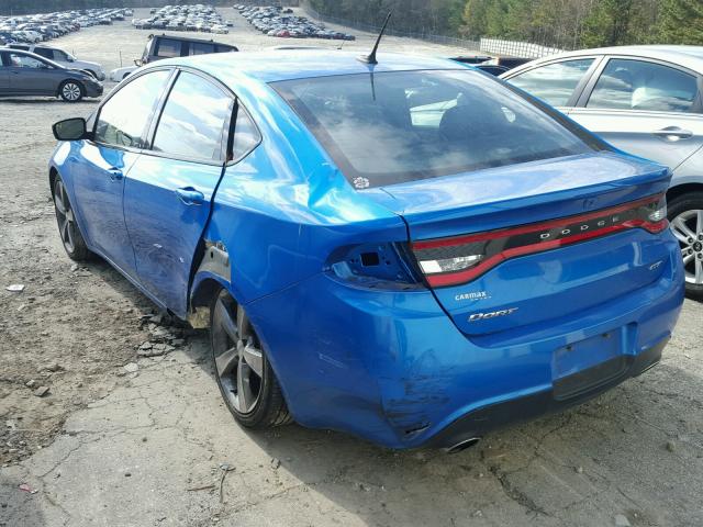 1C3CDFEB2FD252353 - 2015 DODGE DART GT BLUE photo 3