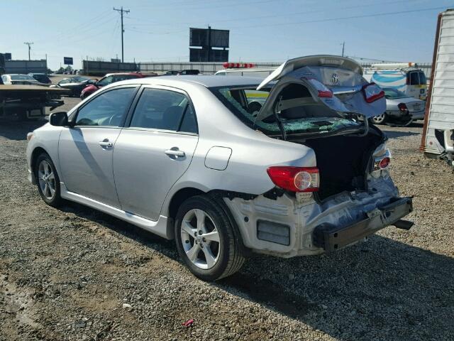 2T1BU4EE6CC785398 - 2012 TOYOTA COROLLA BA SILVER photo 3