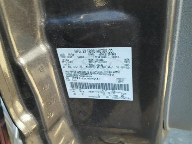 1FTRF122X7NA16147 - 2007 FORD F150 GRAY photo 10