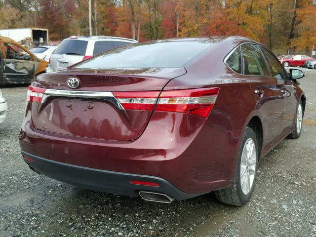 4T1BK1EB8DU030019 - 2013 TOYOTA AVALON BAS BURGUNDY photo 4