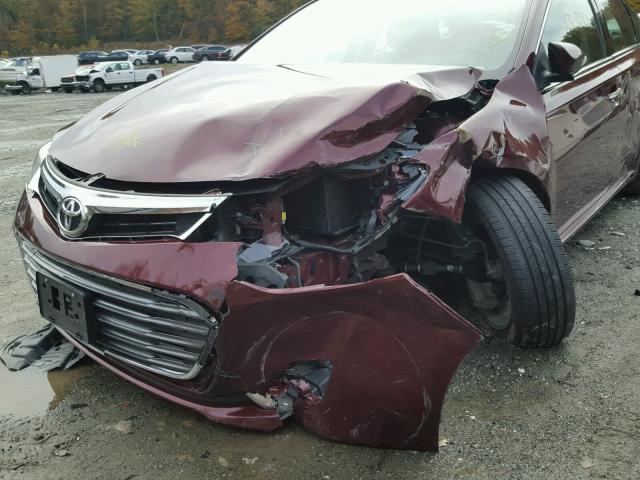 4T1BK1EB8DU030019 - 2013 TOYOTA AVALON BAS BURGUNDY photo 9