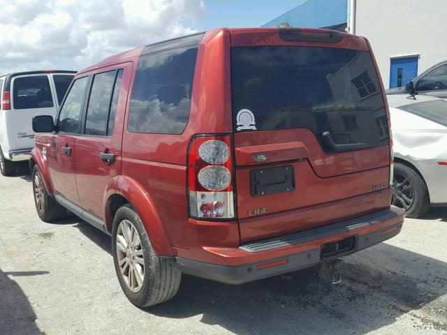 SALAK2D44BA577756 - 2011 LAND ROVER LR4 HSE LU RED photo 3