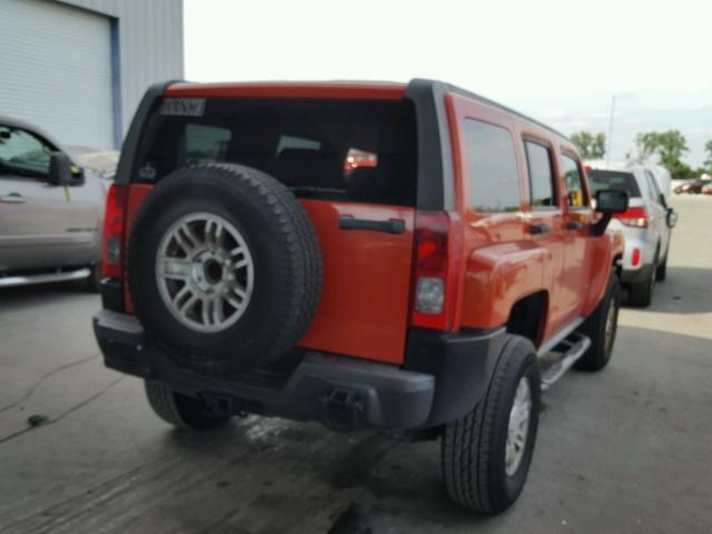 5GTEN13E688143979 - 2008 HUMMER H3 ORANGE photo 4