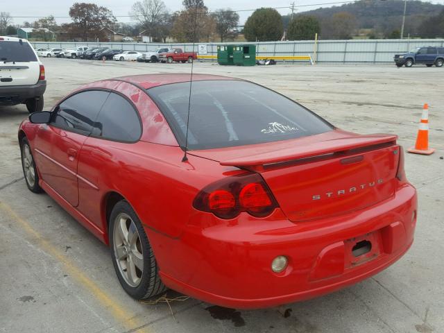 4B3AG42G84E104228 - 2004 DODGE STRATUS SX RED photo 3