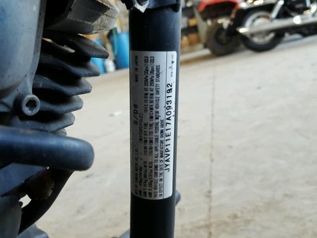 JYAVP11E17A093192 - 2007 YAMAHA XVS1100 BLACK photo 10