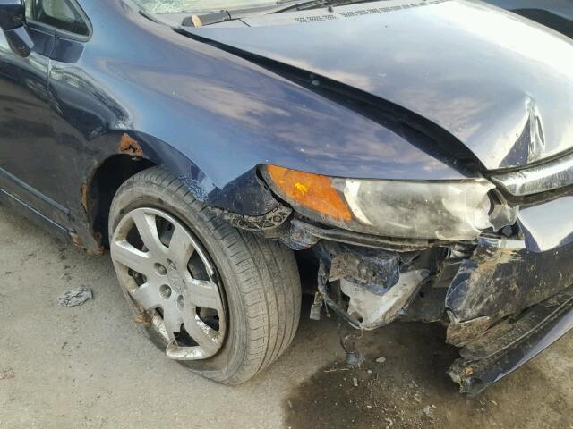 2HGFA16548H532165 - 2008 HONDA CIVIC LX BLUE photo 9