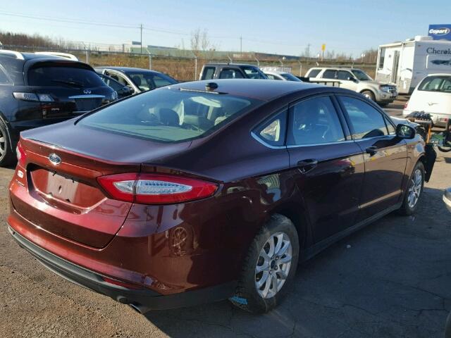 3FA6P0G74GR362731 - 2016 FORD FUSION S BURGUNDY photo 4