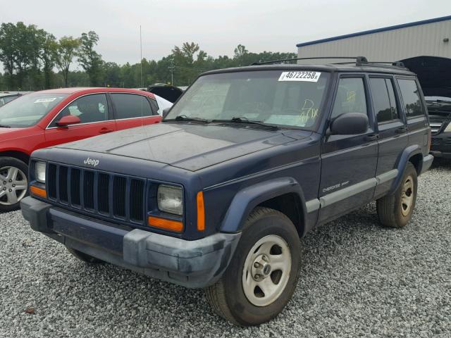 1J4FF48S81L534122 - 2001 JEEP CHEROKEE S BLUE photo 2