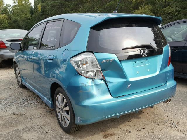 JHMGE8H56CC024173 - 2012 HONDA FIT SPORT TEAL photo 3