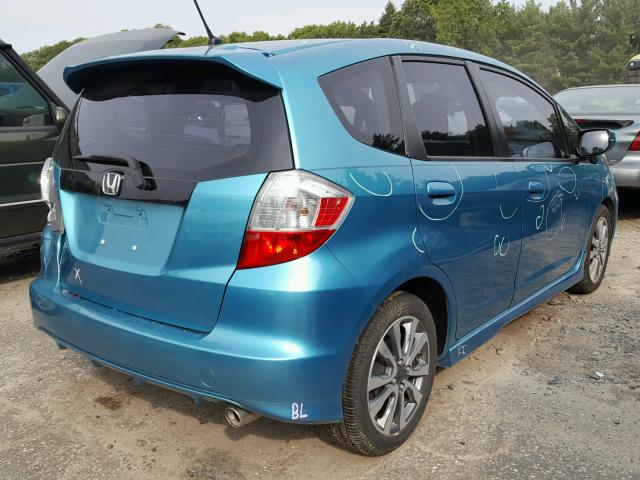 JHMGE8H56CC024173 - 2012 HONDA FIT SPORT TEAL photo 4