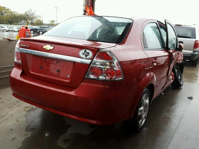 KL1TG5DE4BB239612 - 2011 CHEVROLET AVEO LT RED photo 4