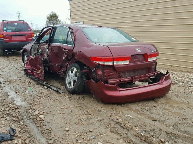 1HGCM56834A049089 - 2004 HONDA ACCORD EX RED photo 3