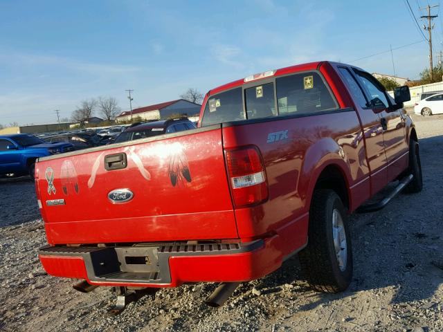 1FTRX14W24NB28286 - 2004 FORD F150 RED photo 4