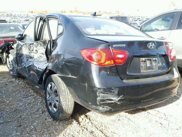 KMHDU46D79U806149 - 2009 HYUNDAI ELANTRA GL BLACK photo 3