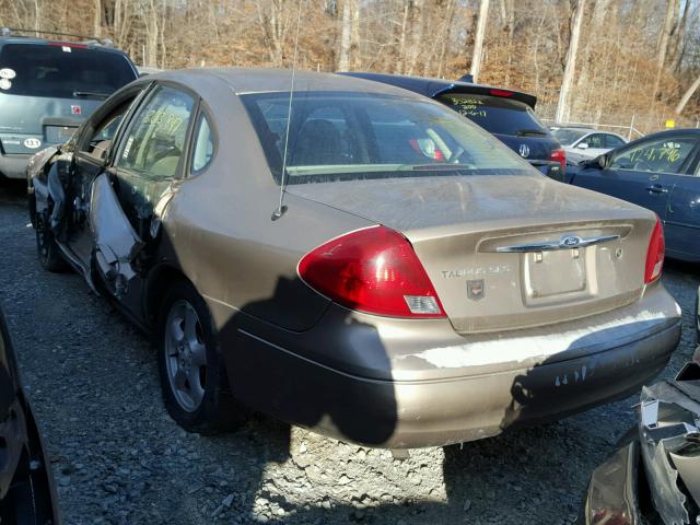 1FAFP55252A204017 - 2002 FORD TAURUS SES BEIGE photo 3