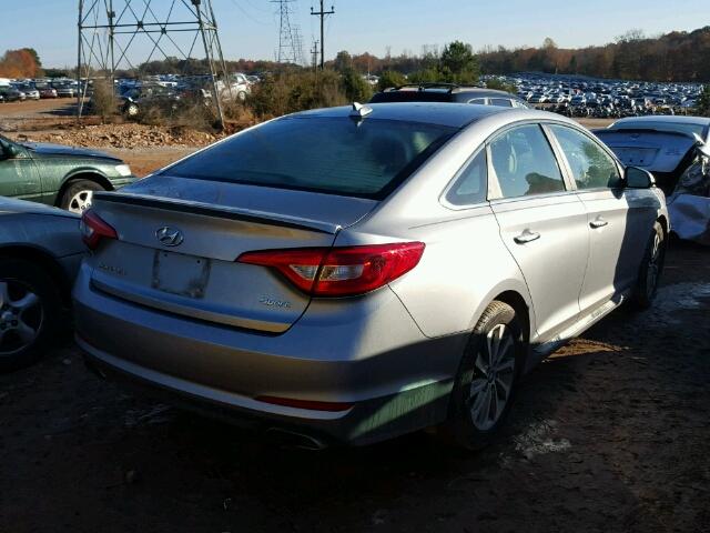 5NPE34AF5FH042697 - 2015 HYUNDAI SONATA SPO SILVER photo 4