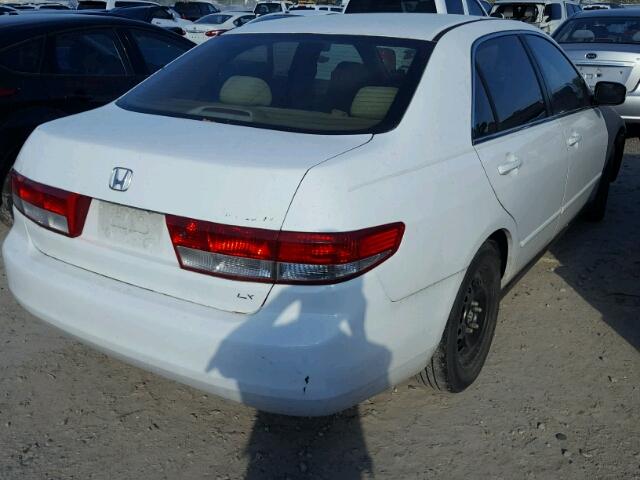 3HGCM56314G704257 - 2004 HONDA ACCORD LX WHITE photo 4