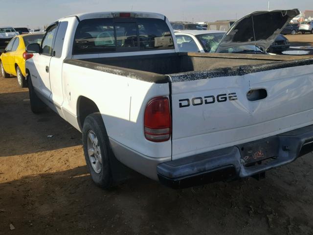 1B7GL22N51S223148 - 2001 DODGE DAKOTA WHITE photo 3