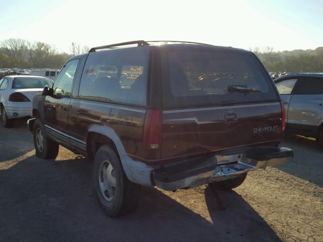 1GNEK18K4PJ343532 - 1993 CHEVROLET BLAZER K15 BURGUNDY photo 3