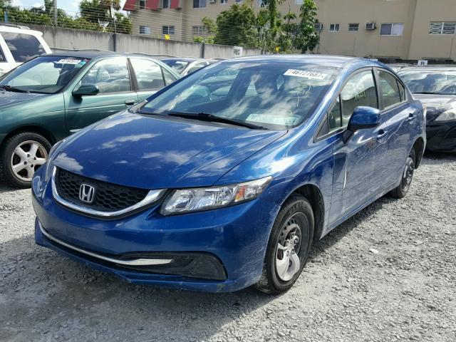 19XFB2F57DE064312 - 2013 HONDA CIVIC LX BLUE photo 2