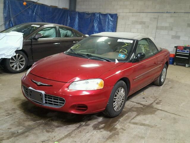 1C3EL45U91N729185 - 2001 CHRYSLER SEBRING LX RED photo 2