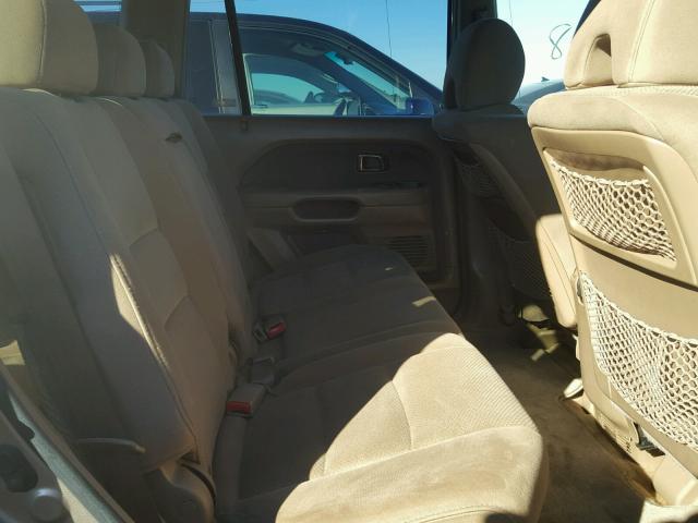 2HKYF18476H554601 - 2006 HONDA PILOT EX GOLD photo 6