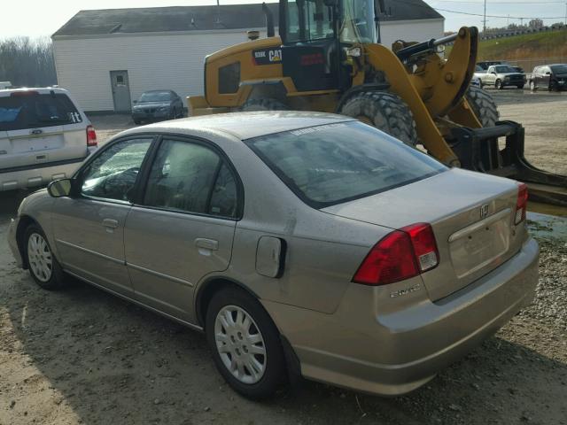 1HGES16515L030835 - 2005 HONDA CIVIC LX TAN photo 3