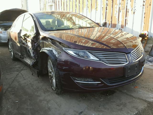 3LN6L2JK9DR825856 - 2013 LINCOLN MKZ Burdeos foto 1