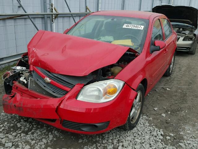 1G1AL55F977160121 - 2007 CHEVROLET COBALT LT RED photo 2