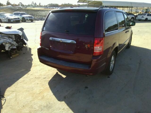 2A8HR54P18R657302 - 2008 CHRYSLER TOWN & COU BURGUNDY photo 4