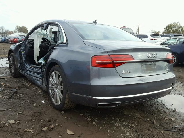 WAU3MAFD1FN025175 - 2015 AUDI A8 L TDI GRAY photo 3