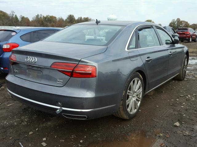 WAU3MAFD1FN025175 - 2015 AUDI A8 L TDI GRAY photo 4