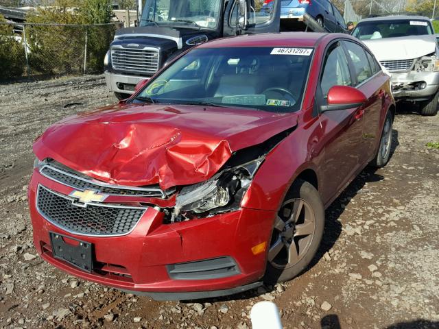 1G1PF5SC5C7184020 - 2012 CHEVROLET CRUZE LT RED photo 2