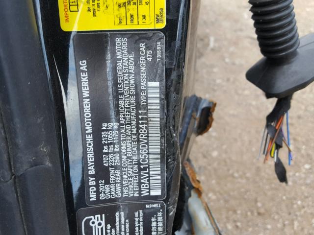 WBAVL1C56DVR84111 - 2013 BMW X1 XDRIVE2 Қара фото 10