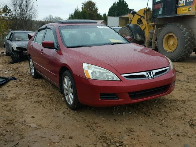 1HGCM66587A033745 - 2007 HONDA ACCORD EX RED photo 1