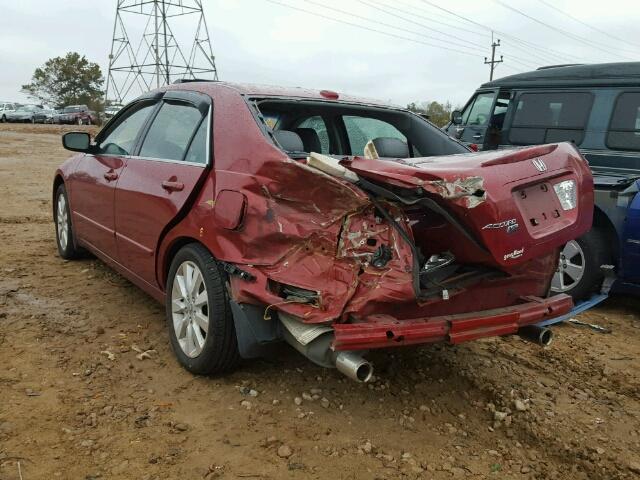 1HGCM66587A033745 - 2007 HONDA ACCORD EX RED photo 3