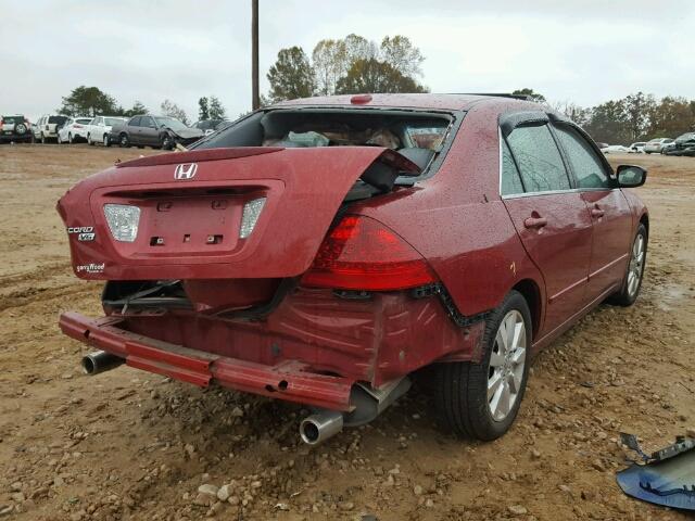 1HGCM66587A033745 - 2007 HONDA ACCORD EX RED photo 4