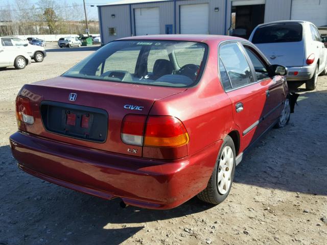 1HGEJ6677WL053149 - 1998 HONDA CIVIC LX RED photo 4