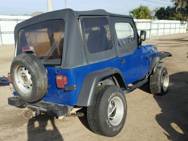 1J4FY19P0SP273503 - 1995 JEEP WRANGLER / BLUE photo 4