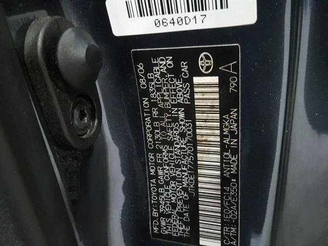 JTKDE177570170031 - 2007 TOYOTA SCION TC 石墨色 照片 10