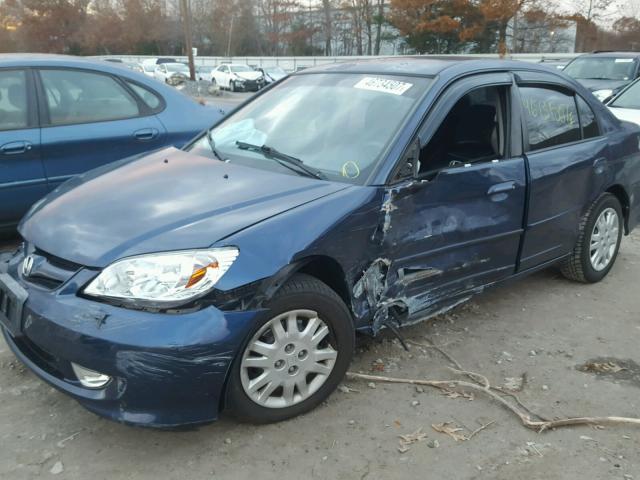 2HGES16514H501281 - 2004 HONDA CIVIC LX BLUE photo 10