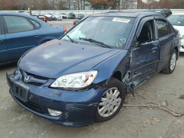 2HGES16514H501281 - 2004 HONDA CIVIC LX BLUE photo 2