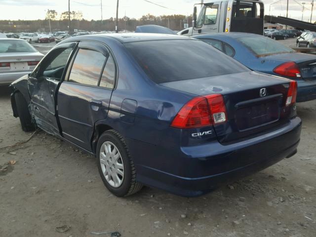 2HGES16514H501281 - 2004 HONDA CIVIC LX BLUE photo 3